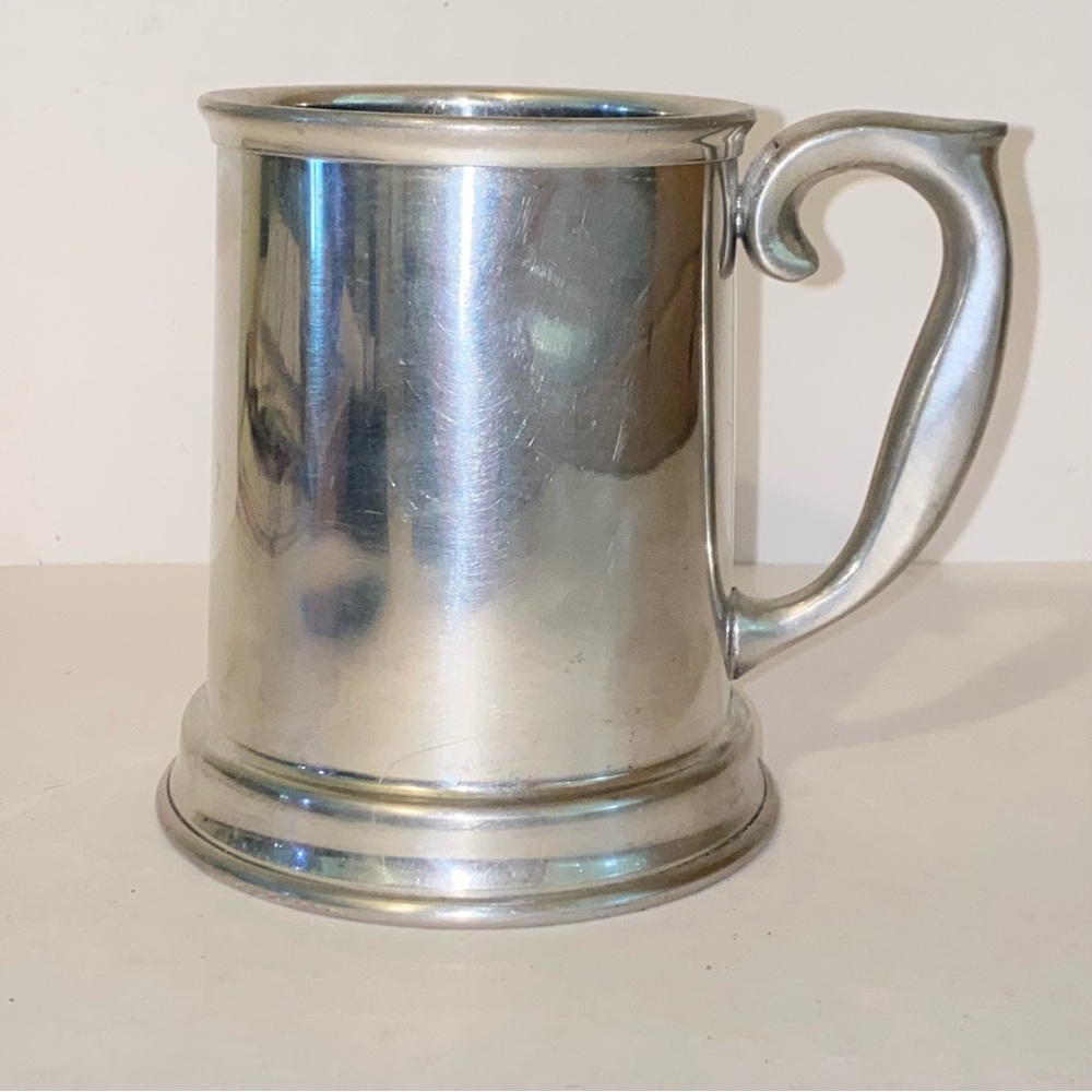 Vintage Stieff Pewter P27 Glass Bottom Tankard